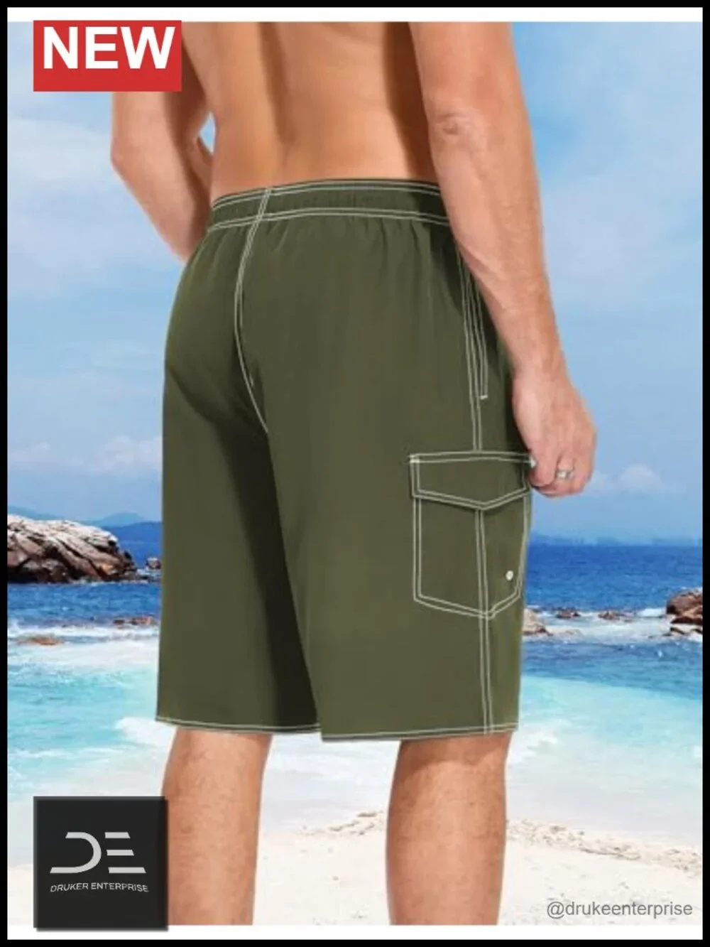 Men's Quick Dry Swim Trunks Board Shorts with Mesh Lining and Pockets